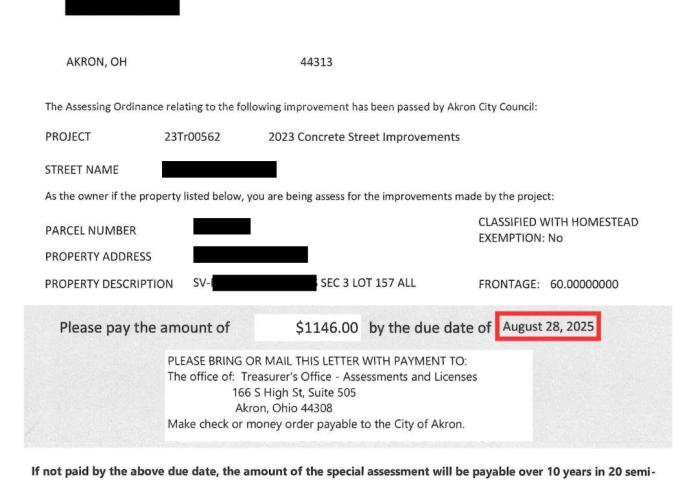 Assessment letter